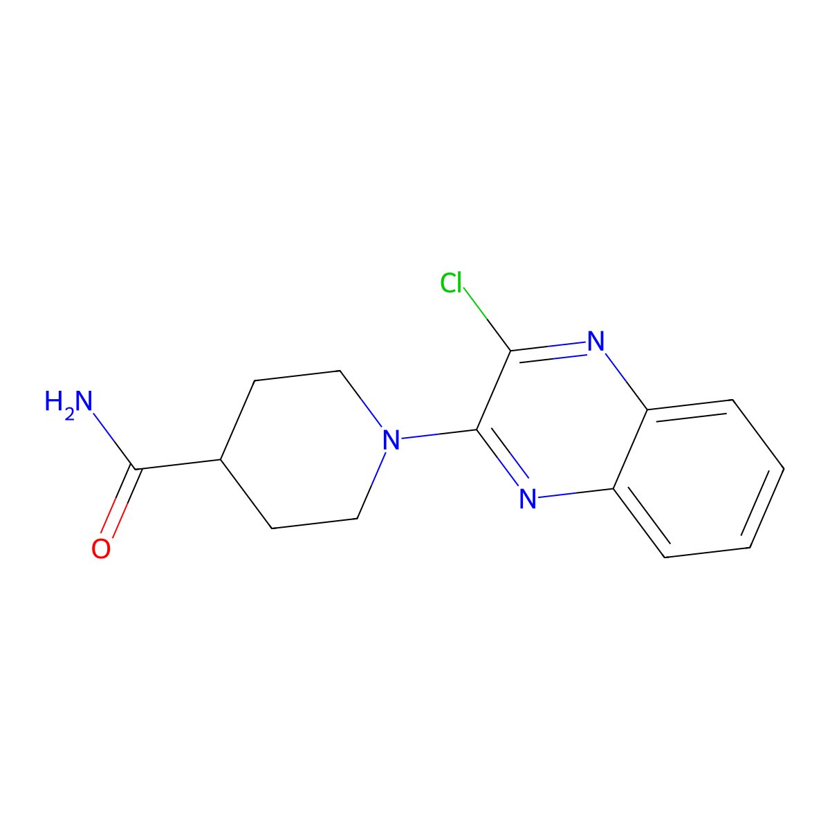 1-(3-Chloroquinoxalin-2-yl)piperidine-4-carboxamide molecular structure, CAS 353257-87-1