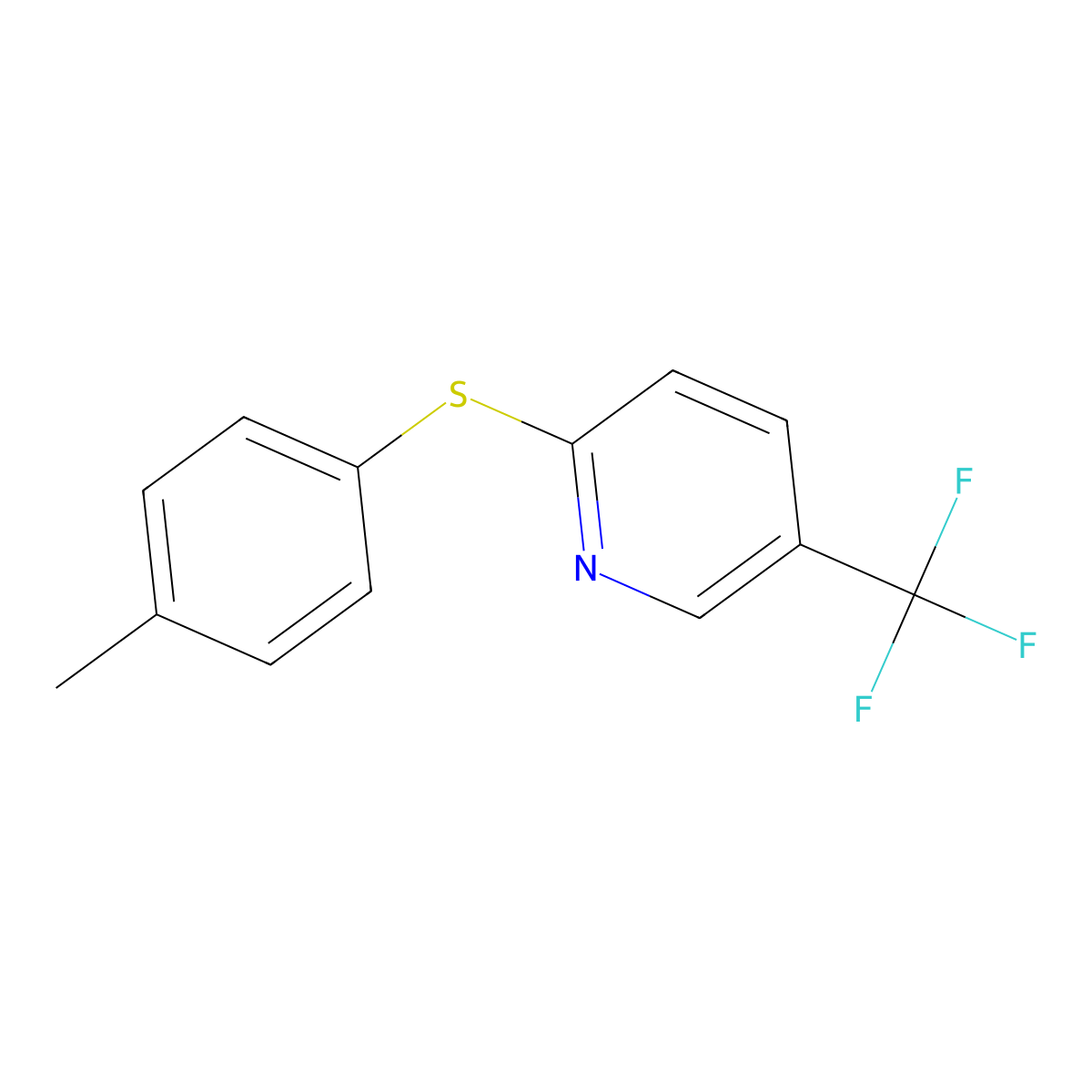 2-(4-Methylphenyl)sulfanyl-5-(trifluoromethyl)pyridine molecular structure, CAS 353258-10-3