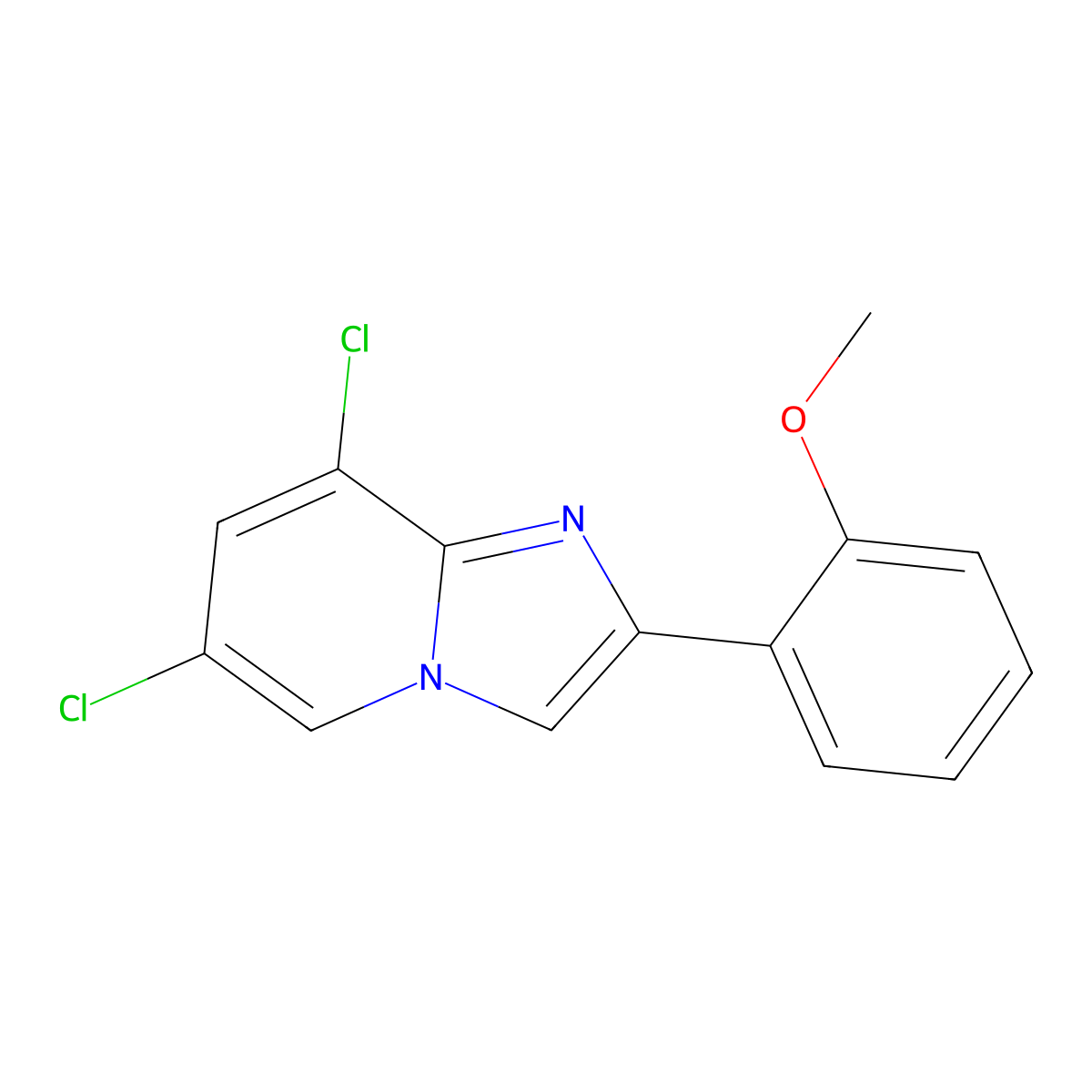 6,8-Dichloro-2-(2-methoxyphenyl)imidazo[1,2-a]pyridine molecular structure, CAS 353258-15-8