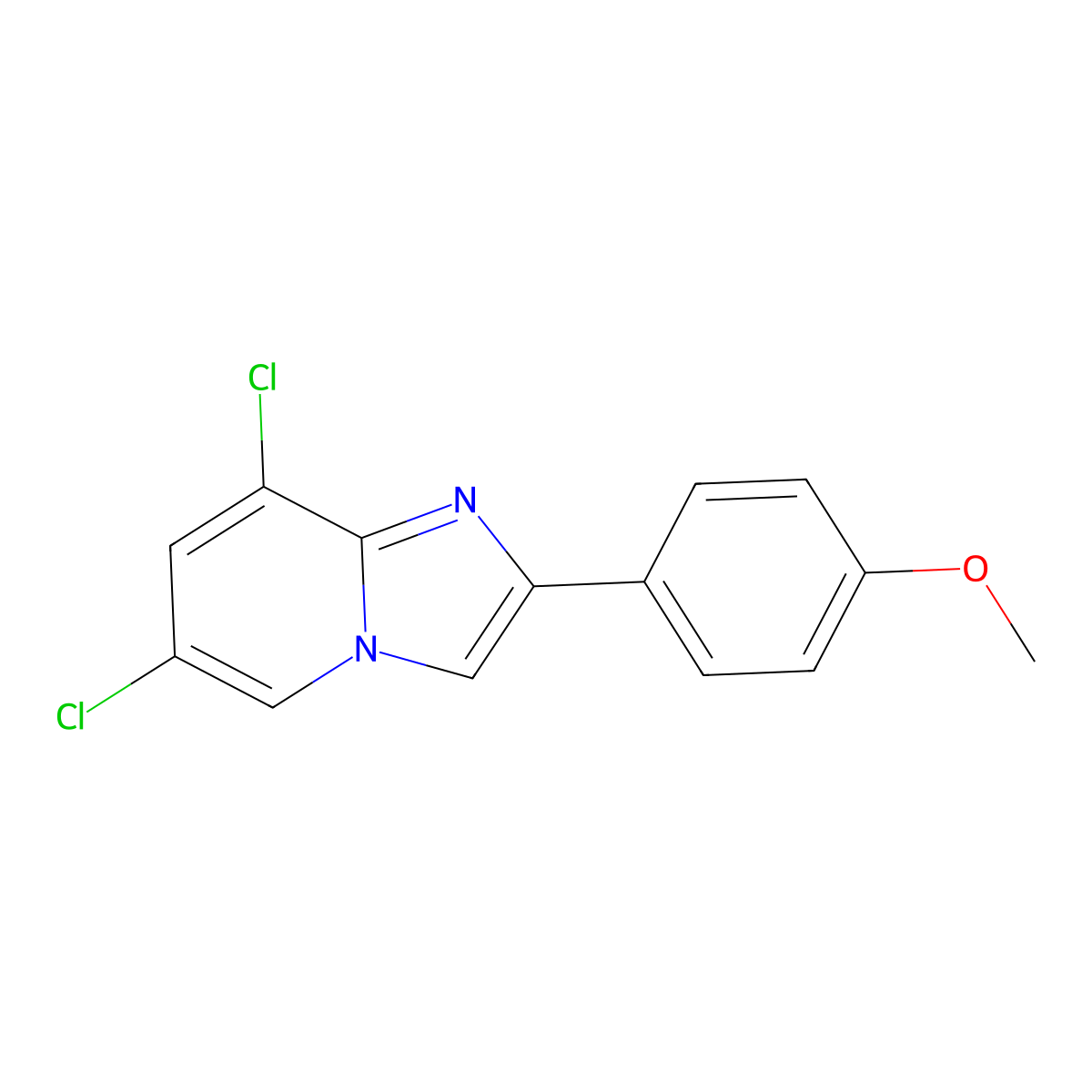 6,8-Dichloro-2-(4-methoxyphenyl)imidazo[1,2-a]pyridine molecular structure, CAS 353258-21-6