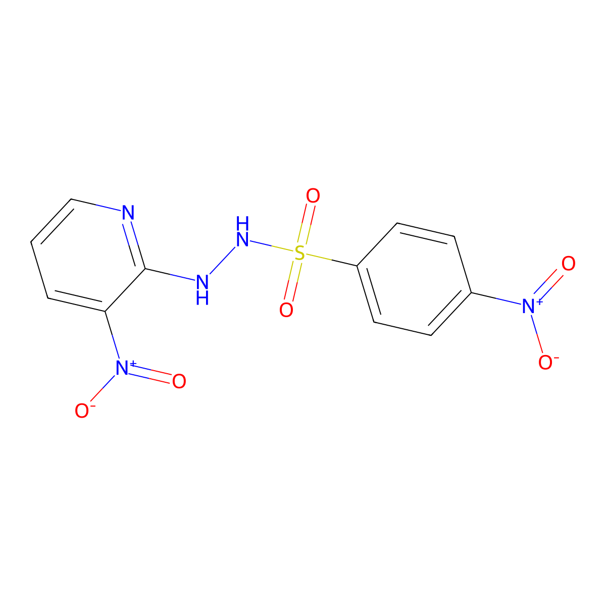 4-Nitrobenzenesulfonic acid 2-(3-nitro-2-pyridinyl)hydrazide molecular structure, CAS 353258-24-9