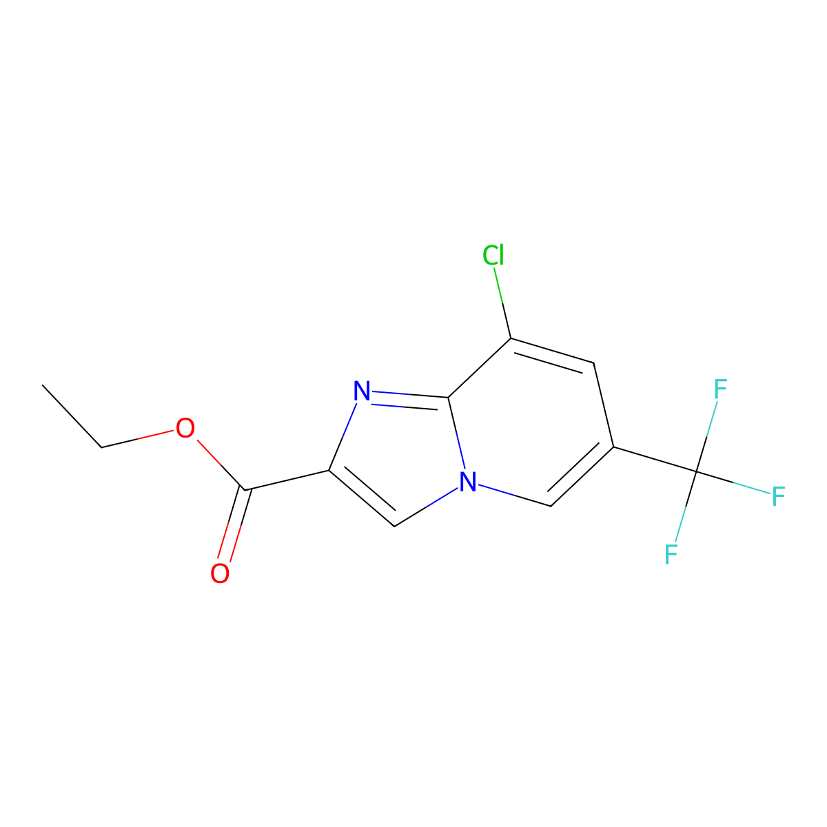 Ethyl 8-chloro-6-(trifluoromethyl)imidazo(1,2-a)pyridine-2-carboxylate molecular structure, CAS 353258-31-8