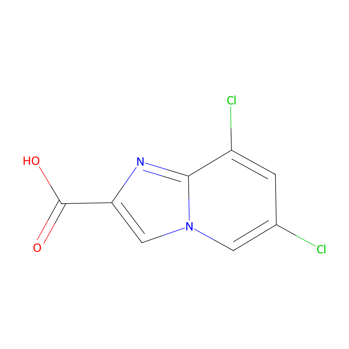 6,8-Dichloroimidazo(1,2-a)pyridine-2-carboxylic acid molecular structure, CAS 353258-33-0
