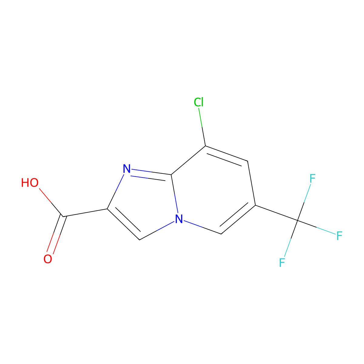 8-Chloro-6-(trifluoromethyl)imidazo[1,2-a]pyridine-2-carboxylic acid molecular structure, CAS 353258-35-2