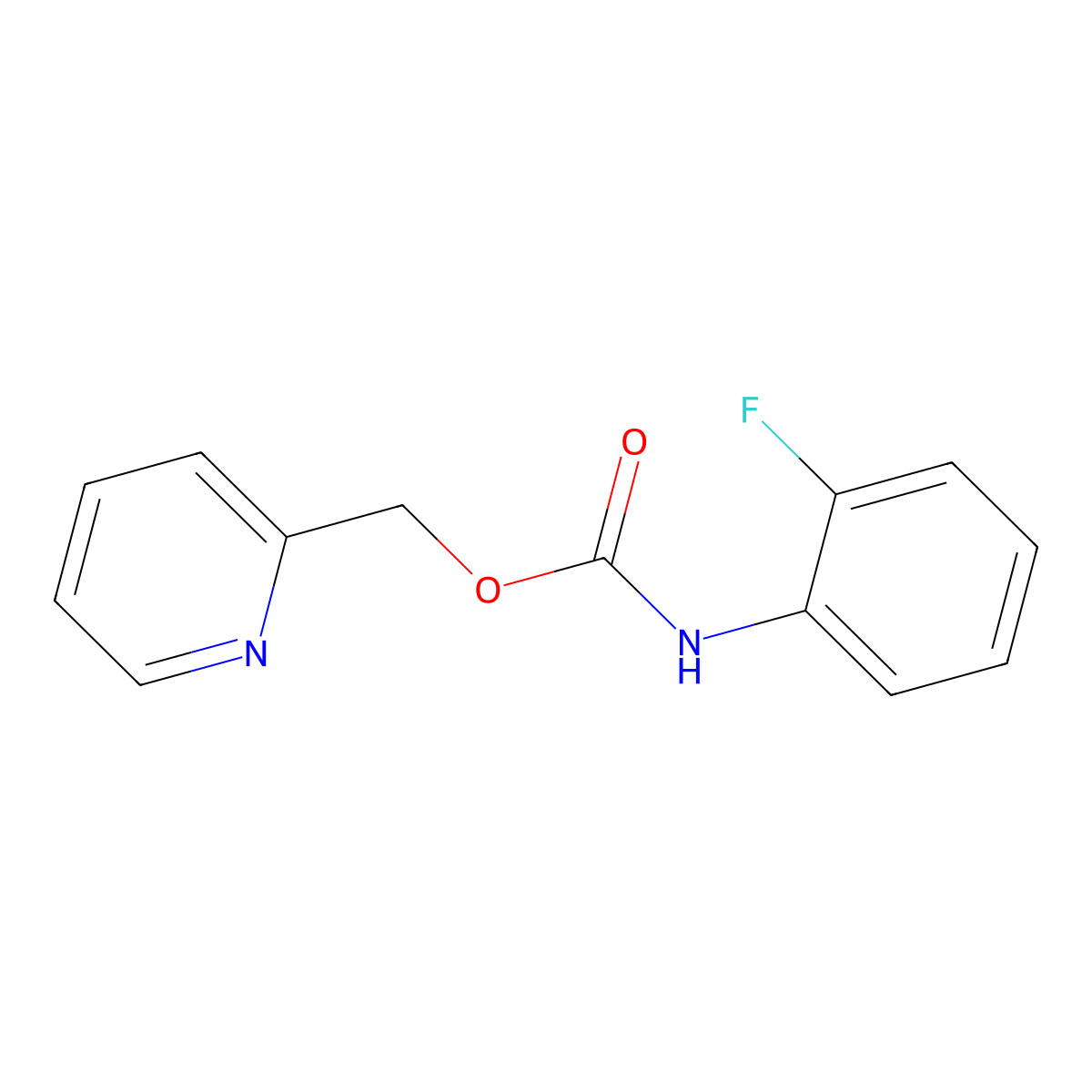 Carbamic acid, (2-fluorophenyl)-, 2-pyridinylmethyl ester molecular structure, CAS 353258-36-3
