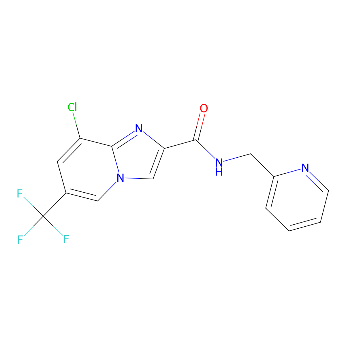 8-chloro-N-(2-pyridinylmethyl)-6-(trifluoromethyl)imidazo[1,2-a]pyridine-2-carboxamide molecular structure, CAS 353258-51-2
