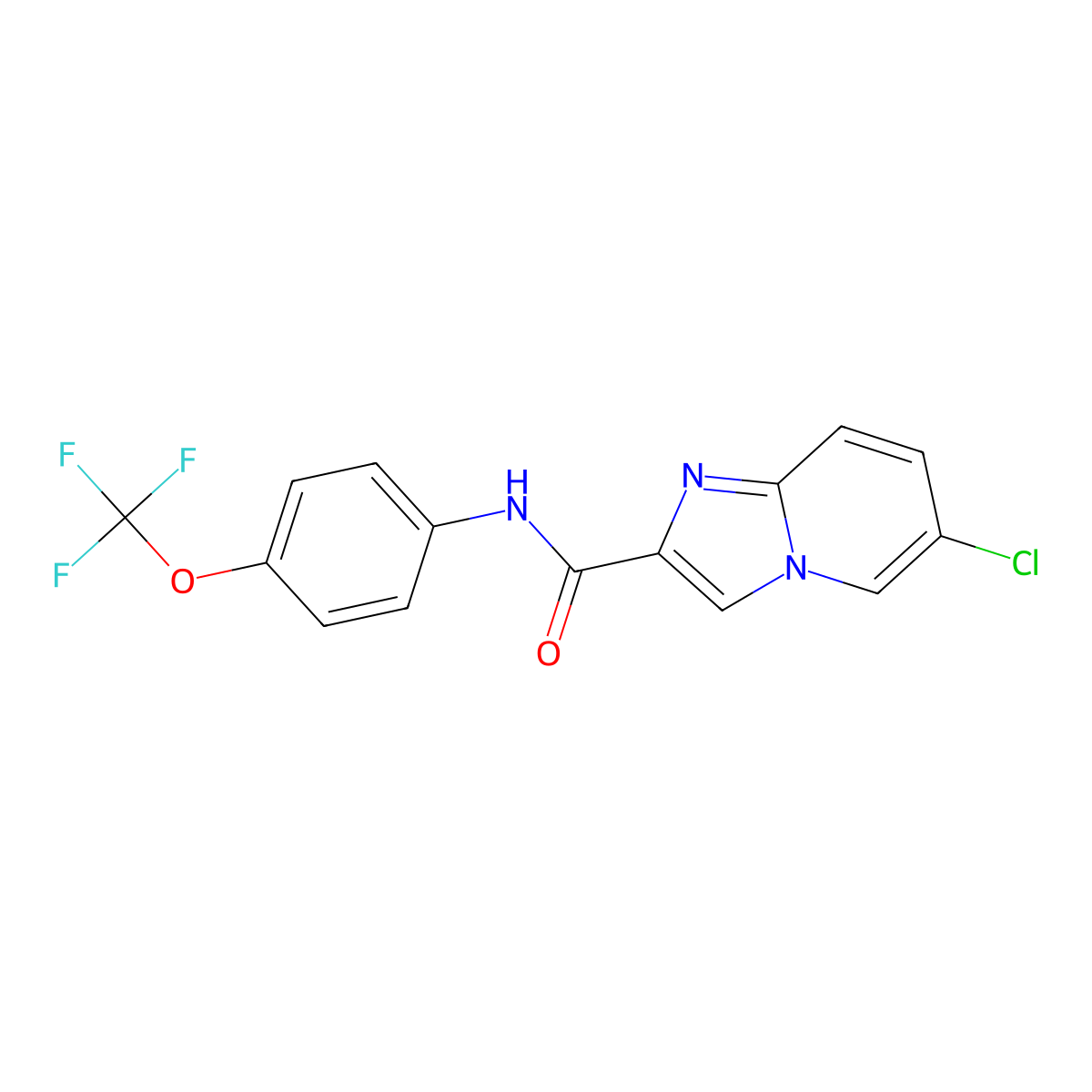 6-chloro-N-[4-(trifluoromethoxy)phenyl]imidazo[1,2-a]pyridine-2-carboxamide molecular structure, CAS 353258-57-8