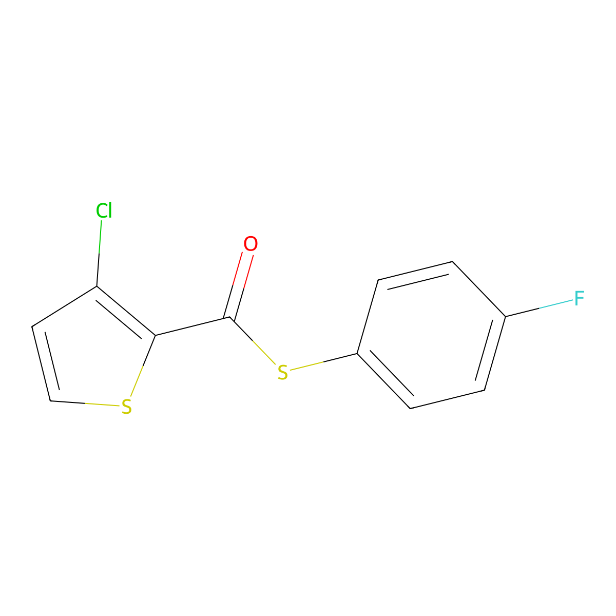S-(4-fluorophenyl) 3-chloro-2-thiophenecarbothioate molecular structure, CAS 353258-66-9