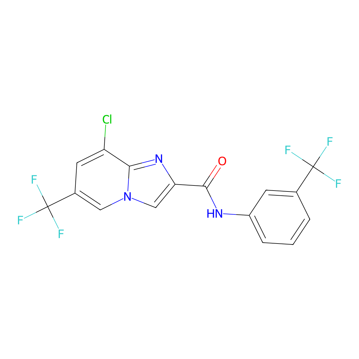 8-chloro-6-(trifluoromethyl)-N-[3-(trifluoromethyl)phenyl]imidazo[1,2-a]pyridine-2-carboxamide molecular structure, CAS 353258-67-0