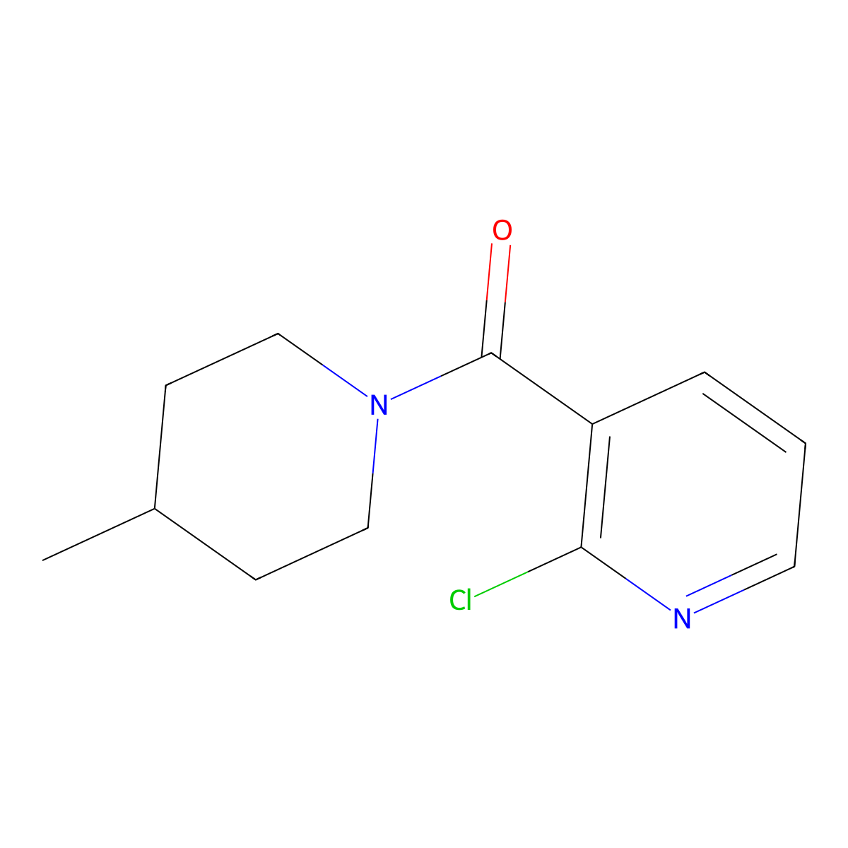 (2-Chloro-3-pyridinyl)(4-methyl-1-piperidinyl)-methanone molecular structure, CAS 353258-80-7