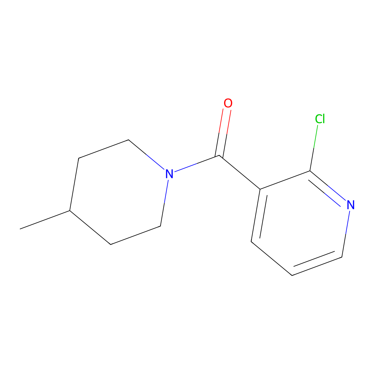 (2-Chloro-3-pyridinyl)(4-methyl-1-piperidinyl)-methanone molecular structure, CAS 353258-80-7