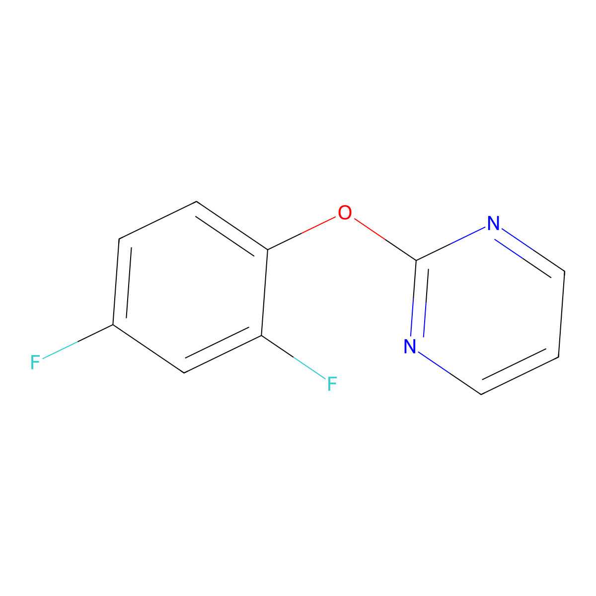 2-(2,4-Difluorophenoxy)pyrimidine molecular structure, CAS 353258-93-2