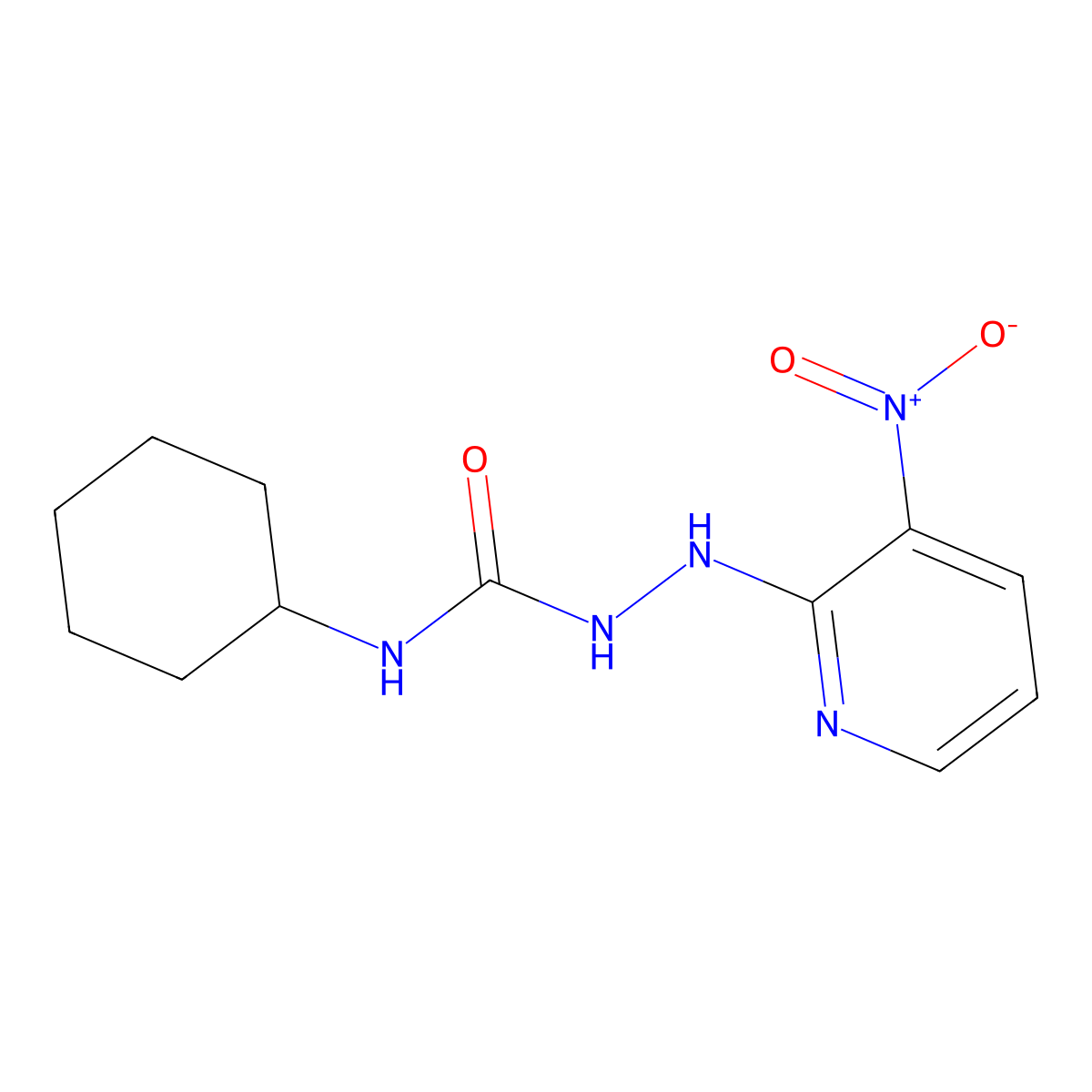 N-cyclohexyl-2-{3-nitro-2-pyridinyl}hydrazinecarboxamide molecular structure, CAS 353258-96-5