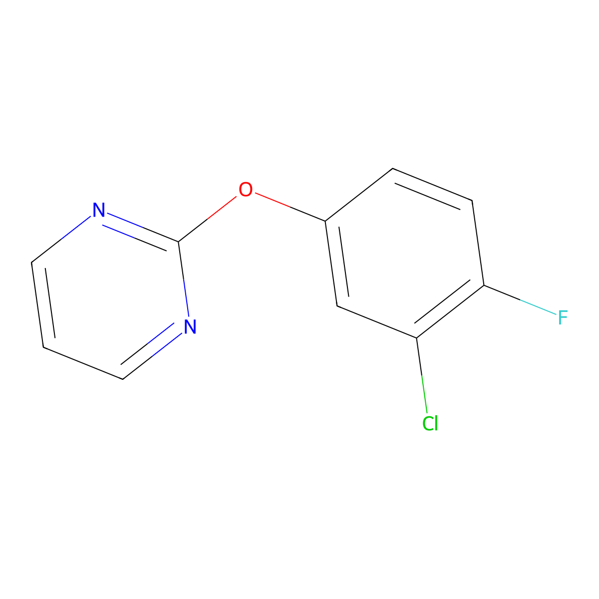 2-(3-Chloro-4-fluorophenoxy)pyrimidine molecular structure, CAS 353258-97-6