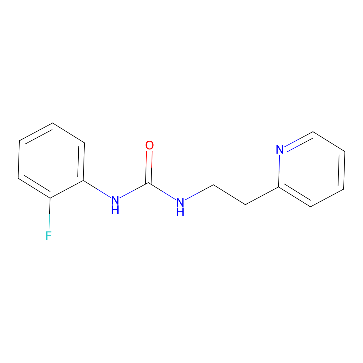 N-(2-fluorophenyl)-N'-[2-(2-pyridinyl)ethyl]urea molecular structure, CAS 353259-75-3
