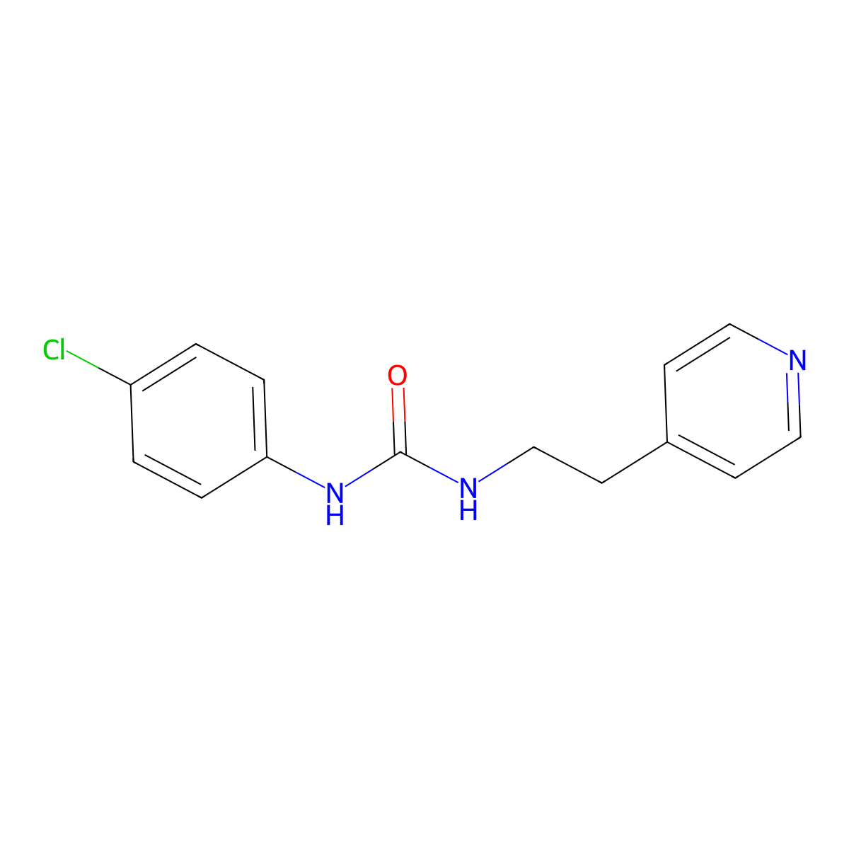 1-(4-Chlorophenyl)-3-(2-pyridin-4-ylethyl)urea molecular structure, CAS 353259-79-7