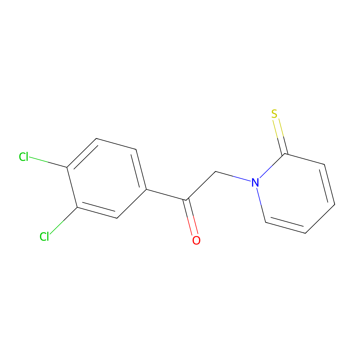 1-(3,4-dichlorophenyl)-2-(2-thioxo-1(2H)-pyridinyl)ethanone molecular structure, CAS 353260-09-0