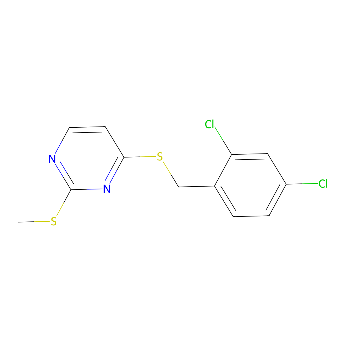 4-[(2,4-Dichlorobenzyl)sulfanyl]-2-(methylsulfanyl)pyrimidine molecular structure, CAS 353260-42-1