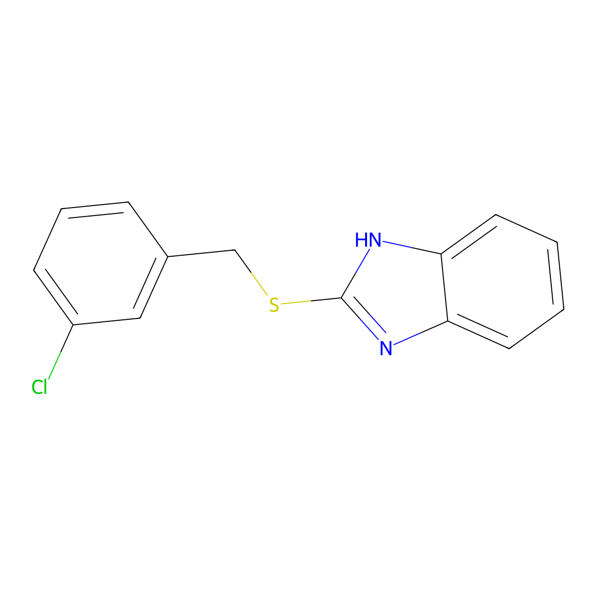 1H-benzimidazol-2-yl 3-chlorobenzyl sulfide molecular structure, CAS 353261-16-2