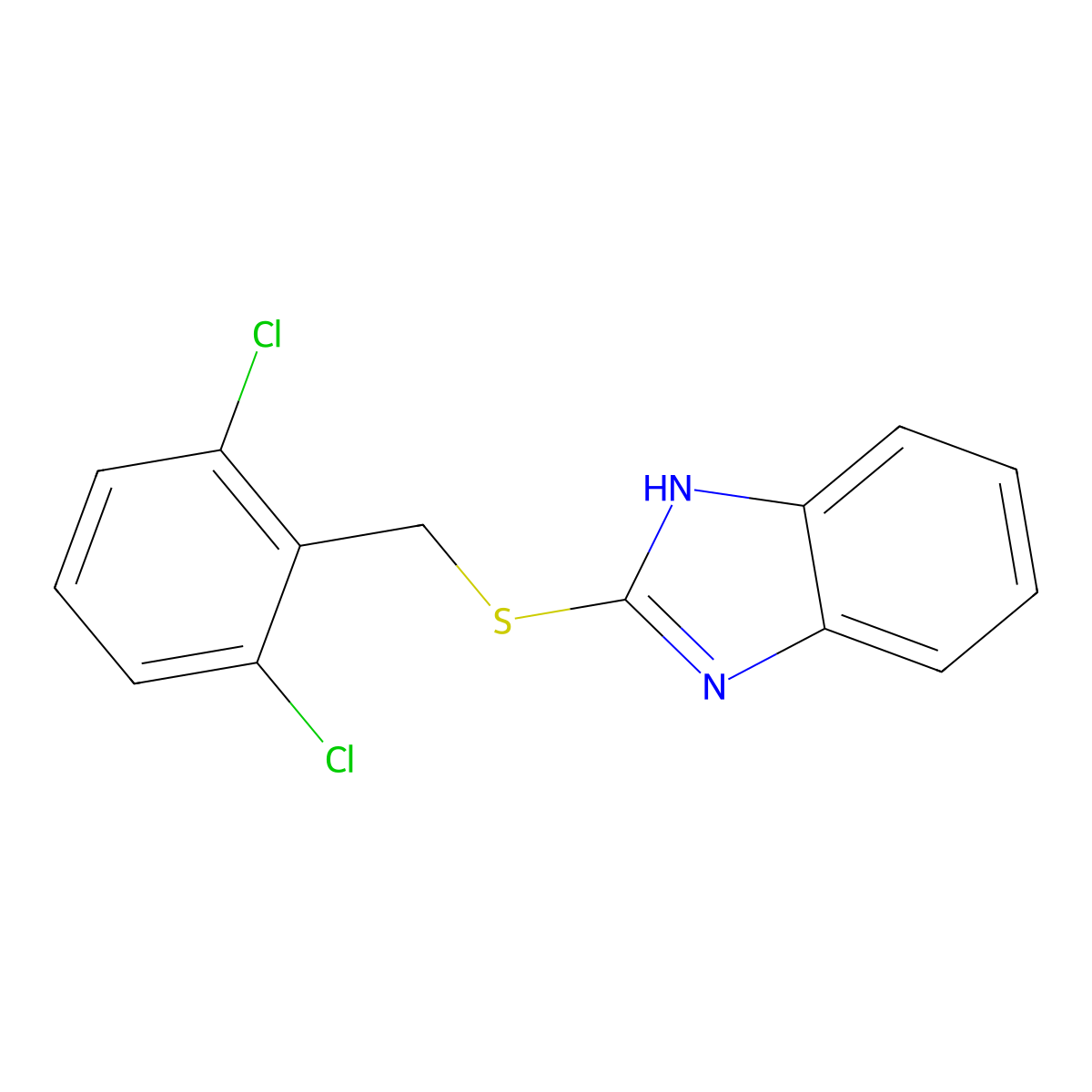 2-[(2,6-dichlorobenzyl)sulfanyl]-1H-benzimidazole molecular structure, CAS 353261-17-3