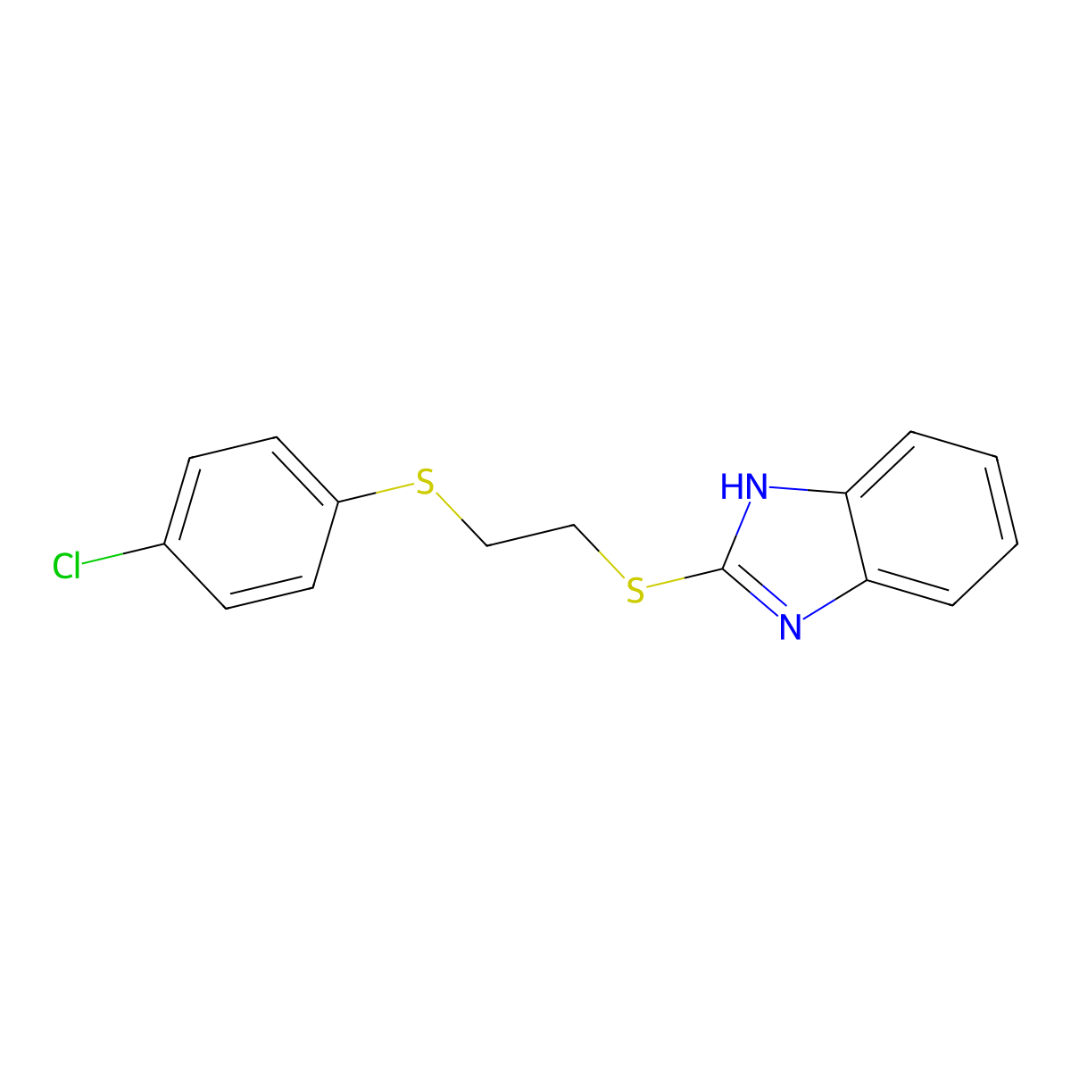 2-[2-(4-chlorophenyl)sulfanylethylsulfanyl]-1H-benzimidazole molecular structure, CAS 353261-24-2