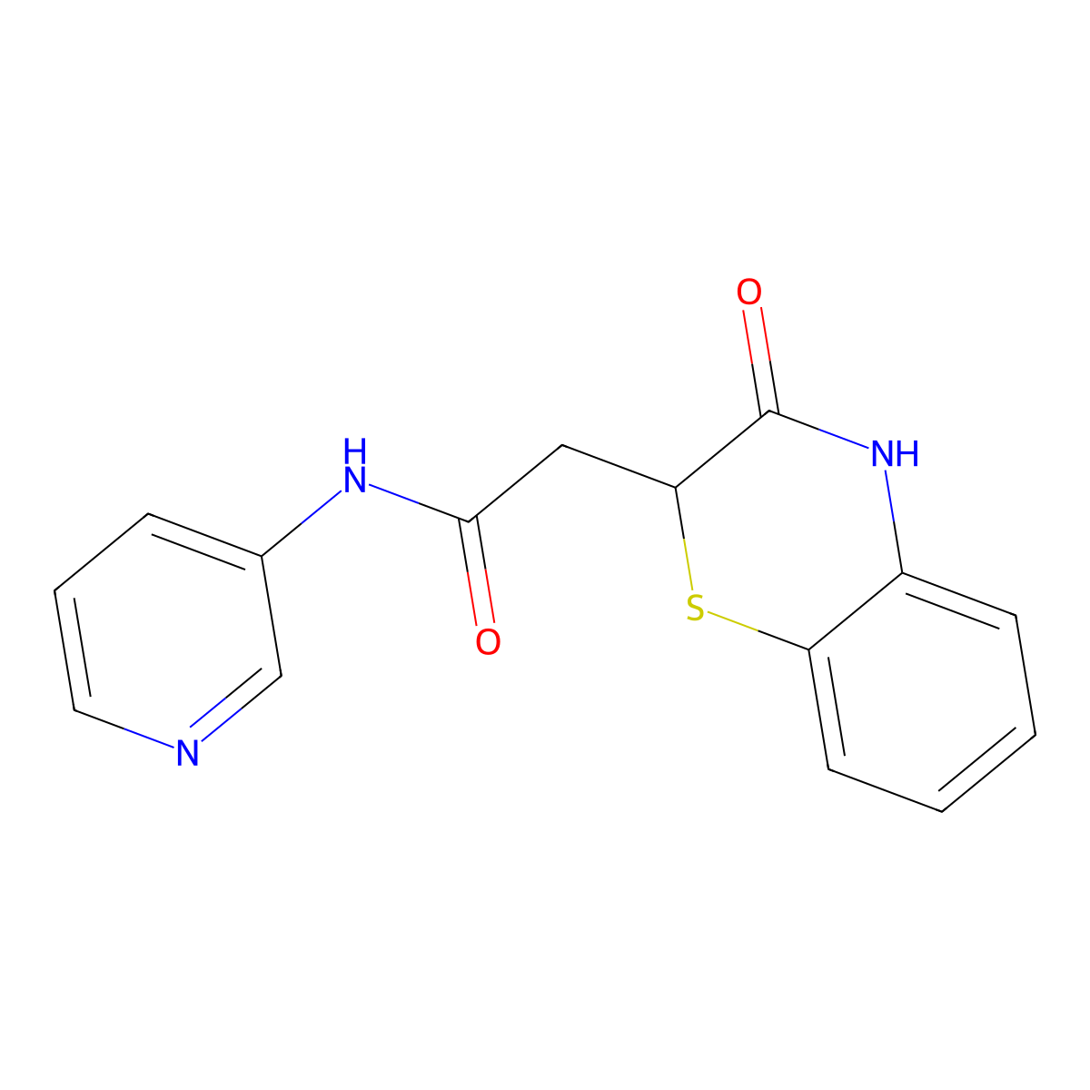 2-(3-oxo-3,4-dihydro-2H-1,4-benzothiazin-2-yl)-N-(3-pyridinyl)acetamide molecular structure, CAS 353261-59-3