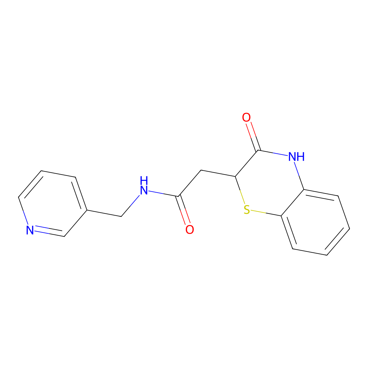 2-(3-oxo-3,4-dihydro-2H-1,4-benzothiazin-2-yl)-N-(3-pyridinylmethyl)acetamide molecular structure, CAS 353261-65-1