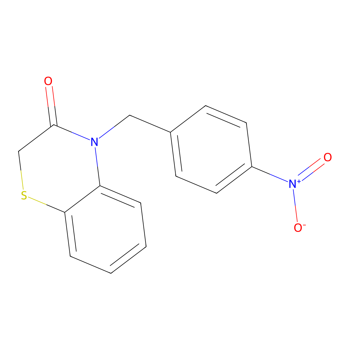 4-{4-nitrobenzyl}-2H-1,4-benzothiazin-3(4H)-one molecular structure, CAS 353262-02-9
