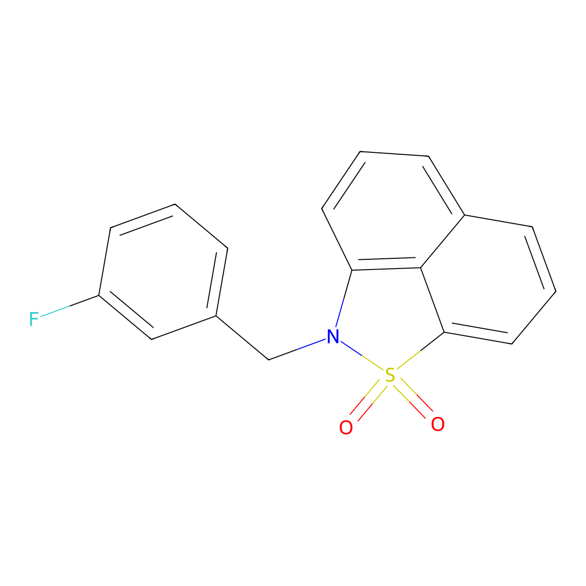 2-(3-Fluoro-benzyl)-2H-naphtho[1,8-cd]isothiazole 1,1-dioxide molecular structure, CAS 353262-38-1
