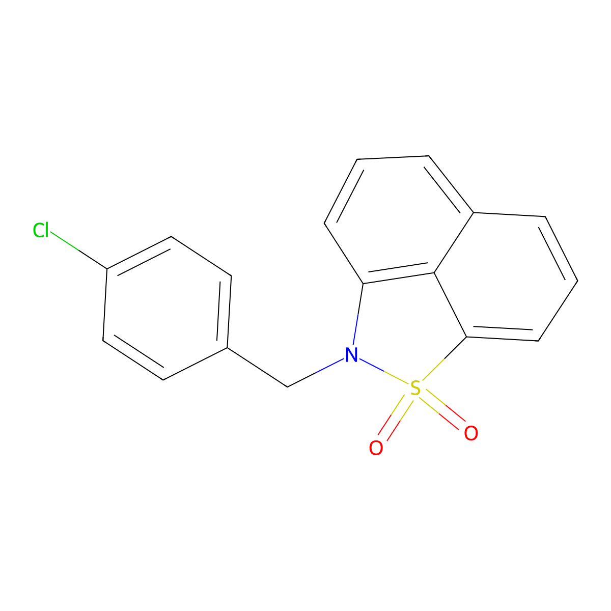 2-(4-chlorobenzyl)-2H-naphtho[1,8-cd]isothiazole 1,1-dioxide molecular structure, CAS 353262-39-2