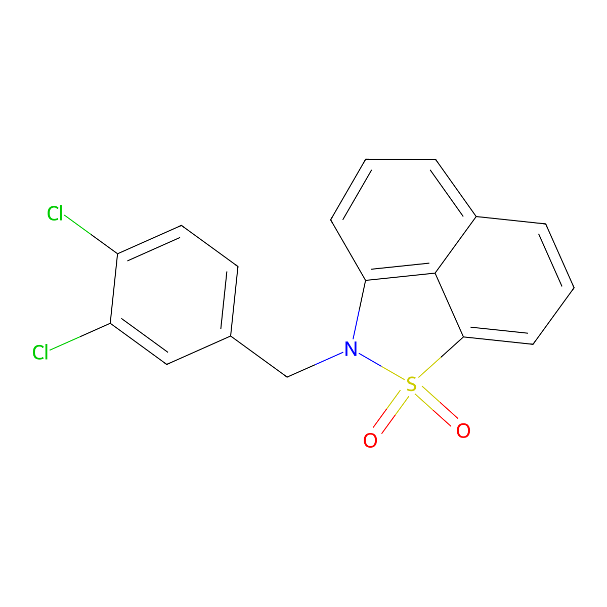 2-(3,4-dichlorobenzyl)-2H-naphtho[1,8-cd]isothiazole 1,1-dioxide molecular structure, CAS 353262-40-5