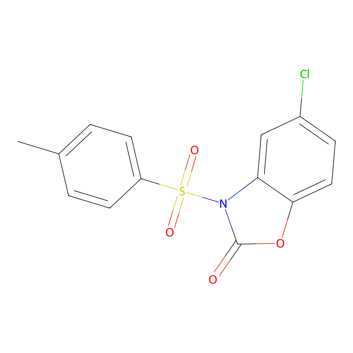 5-Chloro-3-(4-methylphenyl)sulfonyl-1,3-benzoxazol-2-one molecular structure, CAS 353262-47-2