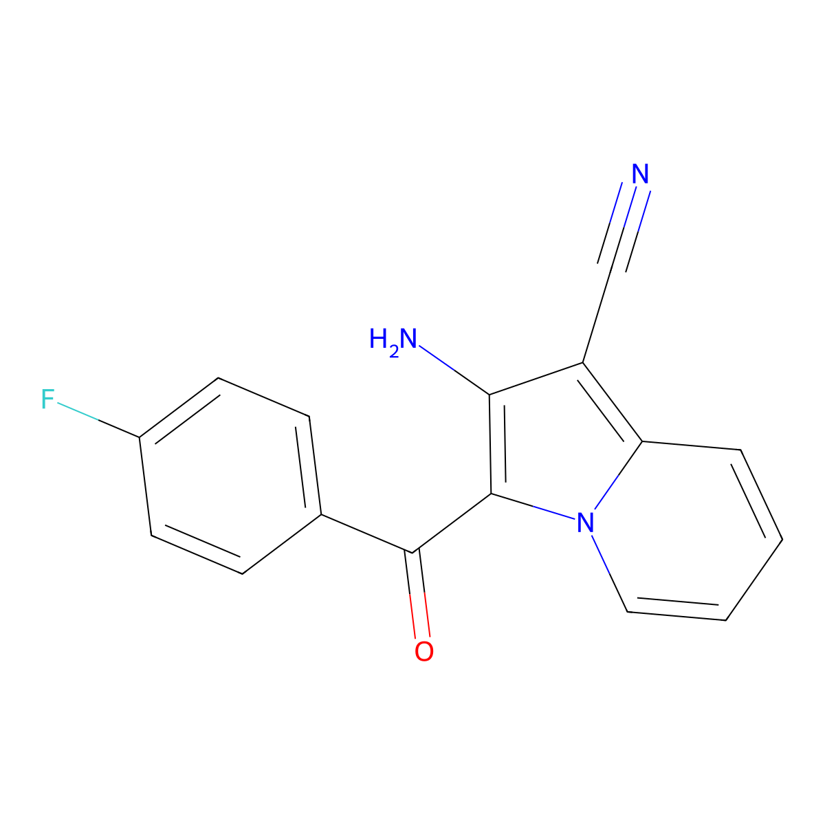 2-Amino-3-(4-fluorobenzoyl)indolizine-1-carbonitrile molecular structure, CAS 353262-86-9