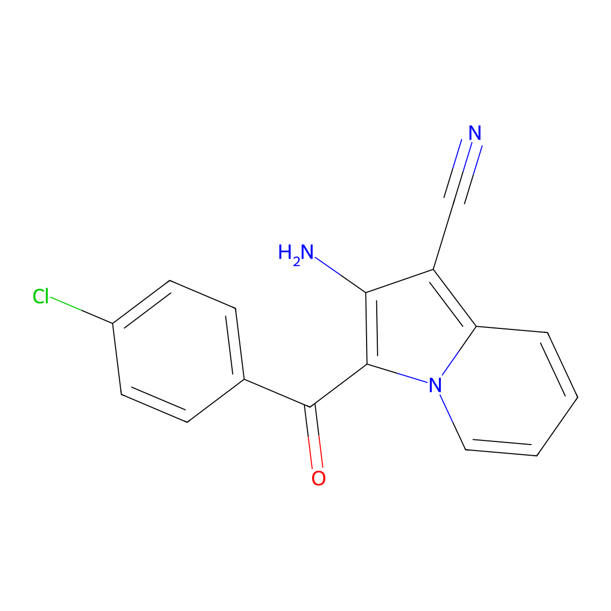 2-Amino-3-(4-chlorobenzoyl)indolizine-1-carbonitrile molecular structure, CAS 353262-87-0