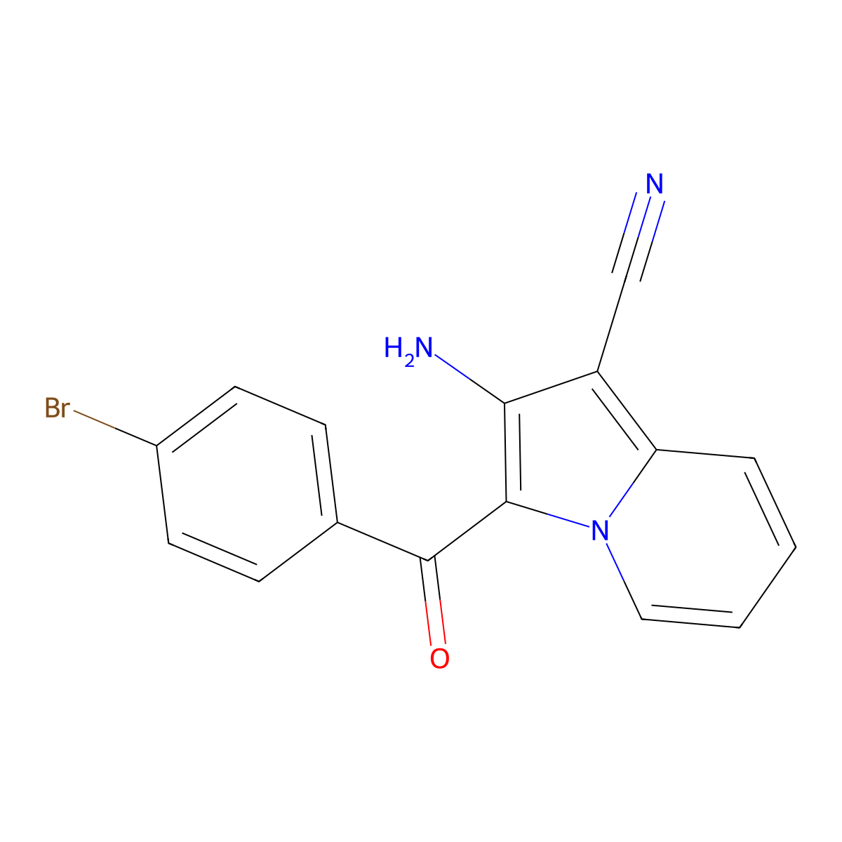 2-Amino-3-(4-bromobenzoyl)indolizine-1-carbonitrile molecular structure, CAS 353262-89-2