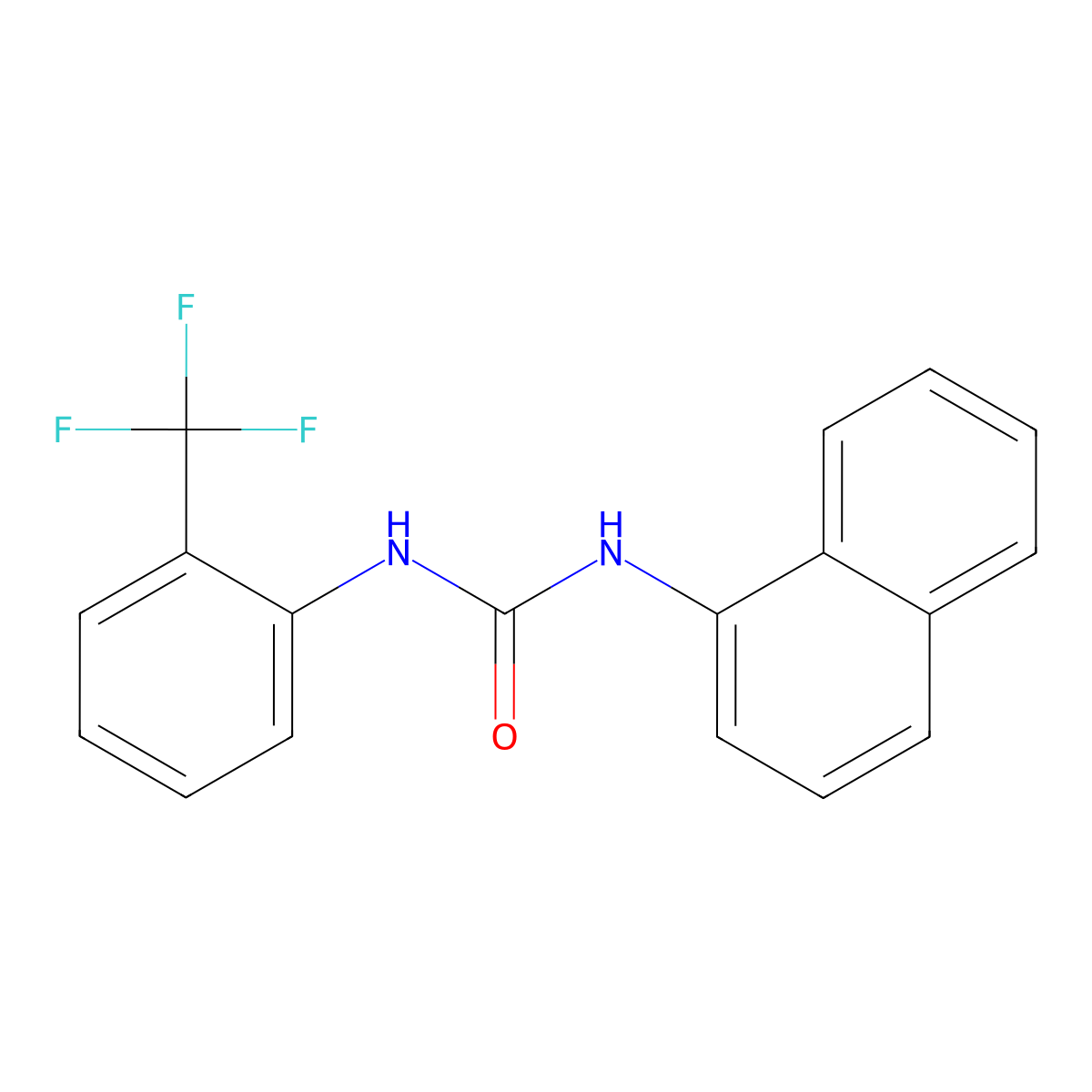 1-Naphthalen-1-yl-3-[2-(trifluoromethyl)phenyl]urea molecular structure, CAS 353263-34-0