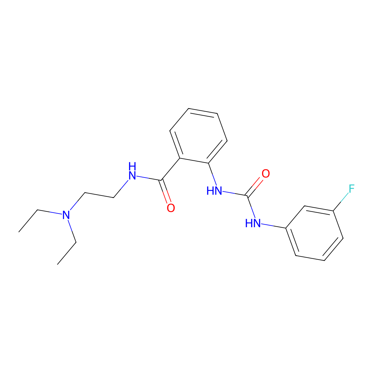 N-[2-(diethylamino)ethyl]-2-{[(3-fluoroanilino)carbonyl]amino}benzamide molecular structure, CAS 353263-39-5