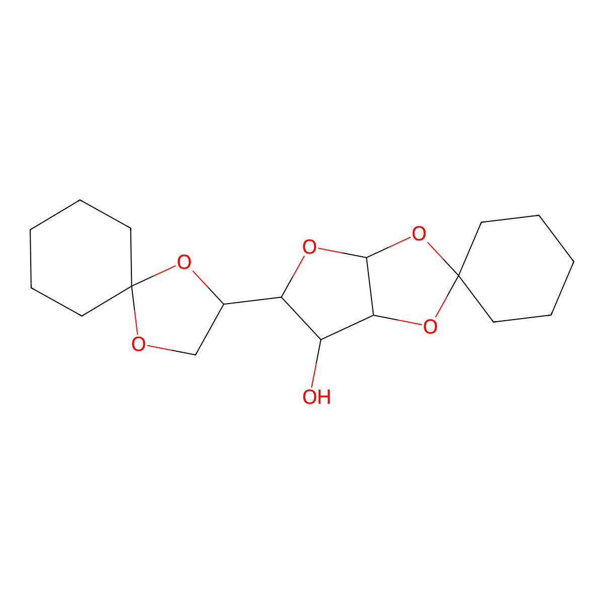5'-(1,4-Dioxaspiro[4.5]decan-2-yl)tetrahydrospiro[cyclohexane-1,2'-furo[2,3-d][1,3]dioxol]-6'-ol molecular structure, CAS 353263-83-9