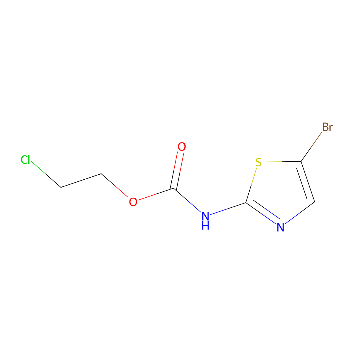 2-Chloroethyl 5-bromo-1,3-thiazol-2-ylcarbamate molecular structure, CAS 353265-54-0