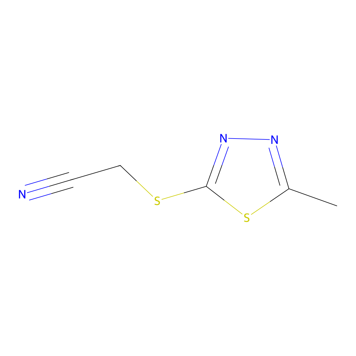 [(5-Methyl-1,3,4-thiadiazol-2-yl)sulfanyl]acetonitrile molecular structure, CAS 353266-26-9