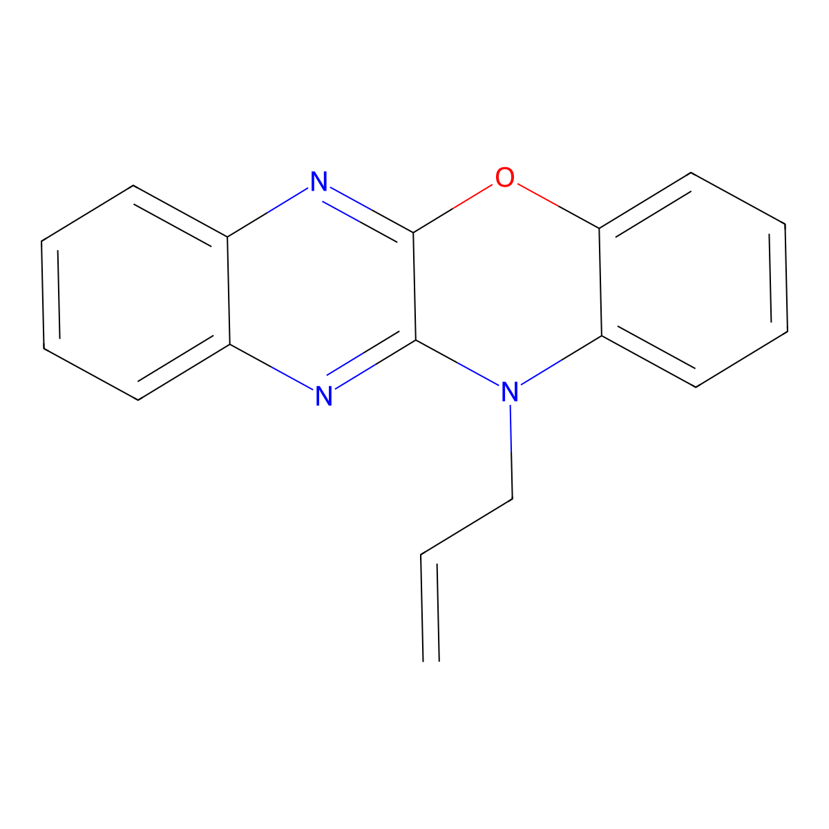 12-allyl-12H-quinoxalino[2,3-b][1,4]benzoxazine molecular structure, CAS 353267-25-1