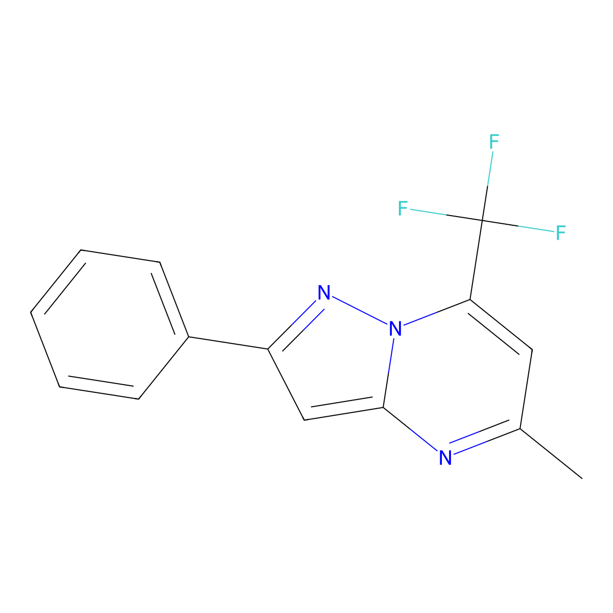 5-Methyl-2-phenyl-7-(trifluoromethyl)pyrazolo[1,5-a]pyrimidine molecular structure, CAS 353267-68-2