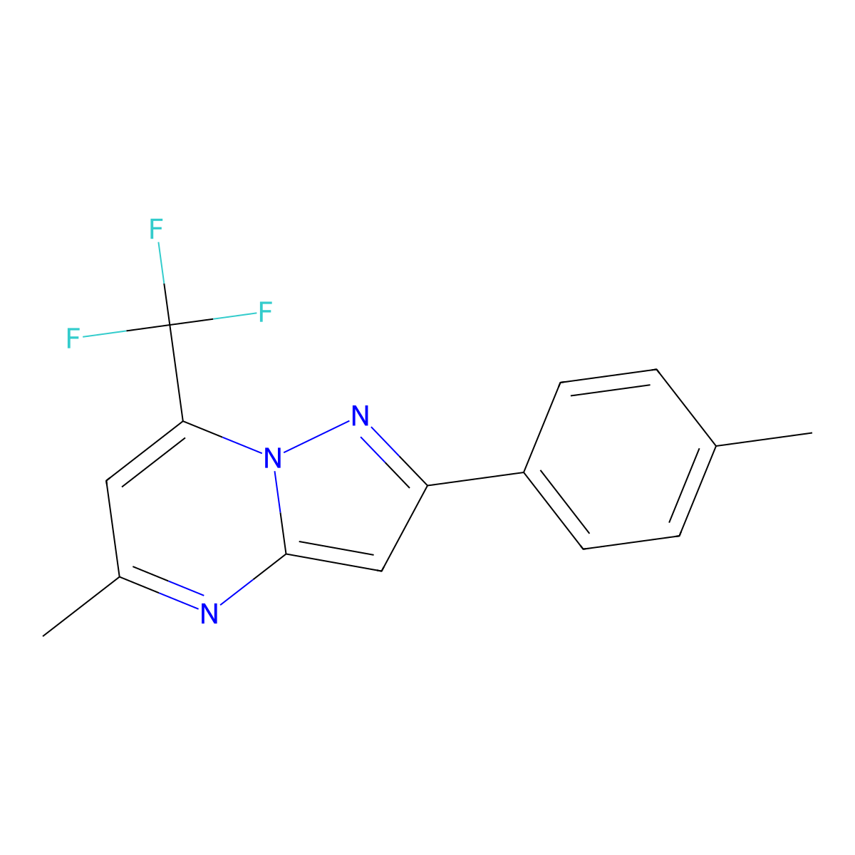 5-Methyl-2-(4-methylphenyl)-7-(trifluoromethyl)pyrazolo[1,5-a]pyrimidine molecular structure, CAS 353267-69-3