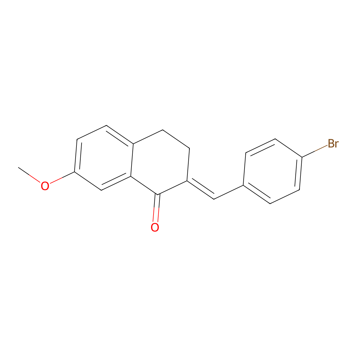 2-(4-bromobenzylidene)-7-methoxy-3,4-dihydro-1(2H)-naphthalenone molecular structure, CAS 353268-15-2