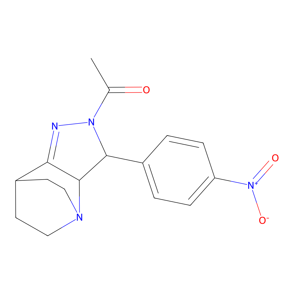 1-[3-(4-nitrophenyl)-3,3a,6,7-tetrahydro-4,7-ethanopyrazolo[4,3-b]pyridin-2(5H)-yl]ethanone molecular structure, CAS 353268-46-9