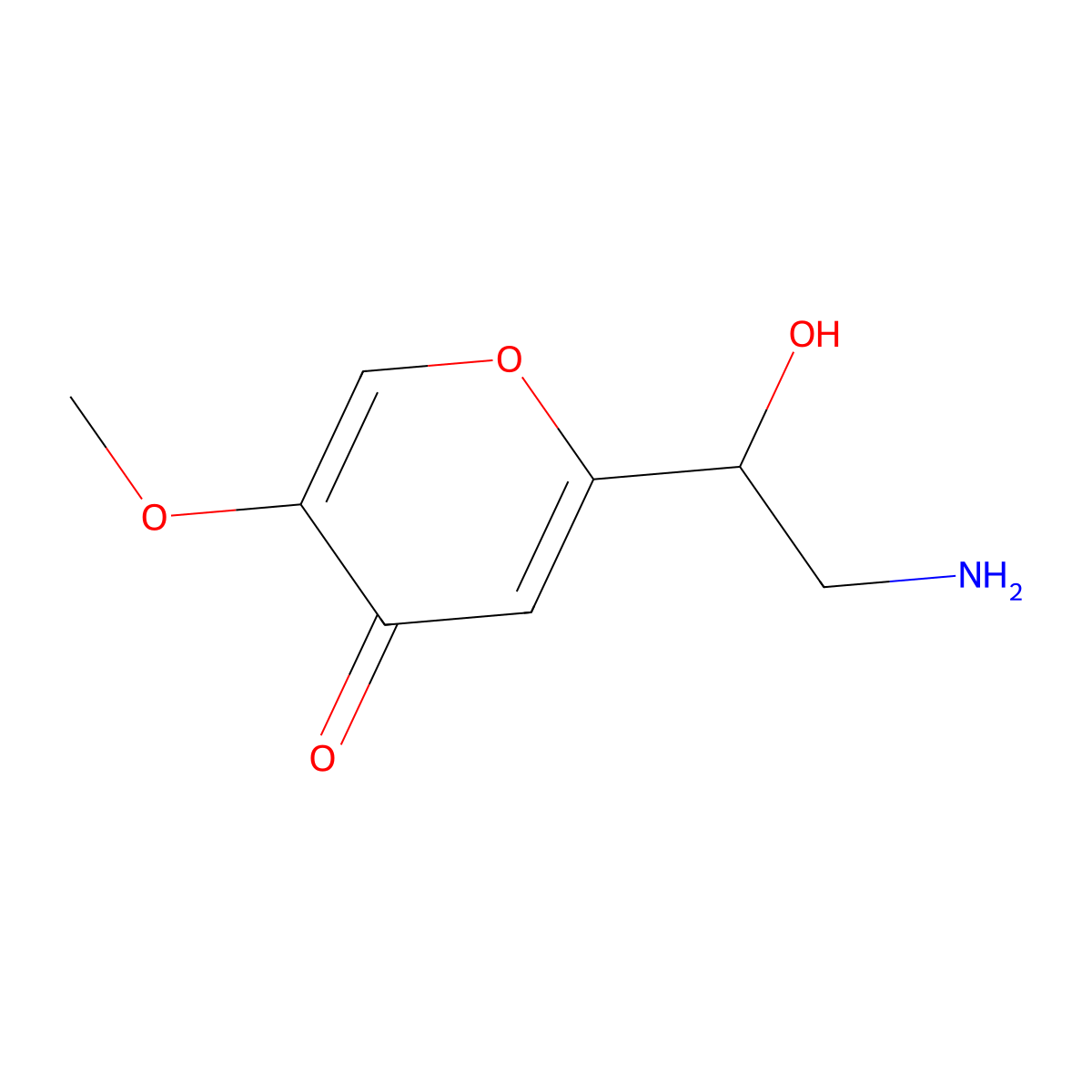 2-(2-Amino-1-hydroxyethyl)-5-methoxypyran-4-one molecular structure, CAS 353268-99-2