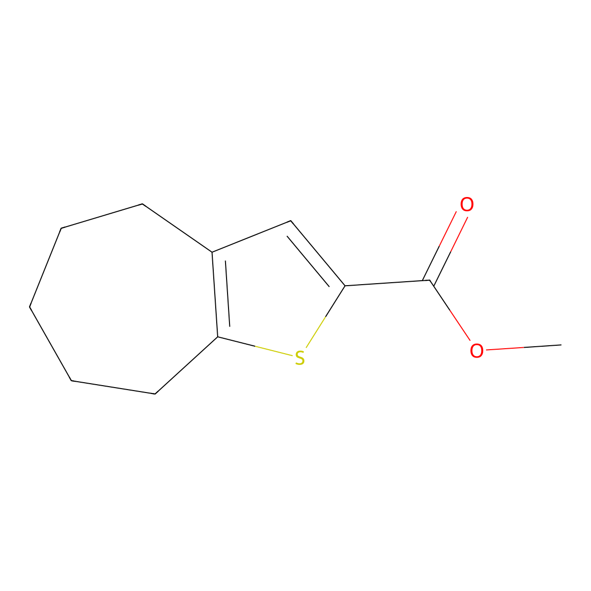 methyl 5,6,7,8-tetrahydro-4H-cyclohepta[b]thiophene-2-carboxylate molecular structure, CAS 353269-44-0