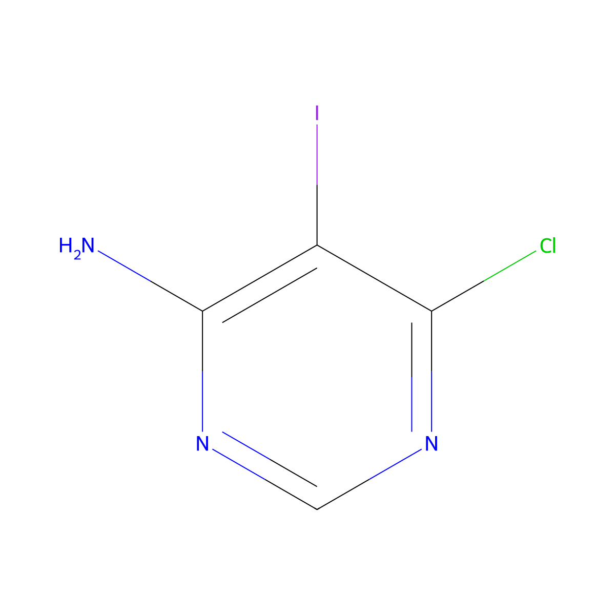 6-Chloro-5-iodopyrimidin-4-amine molecular structure, CAS 353272-15-8