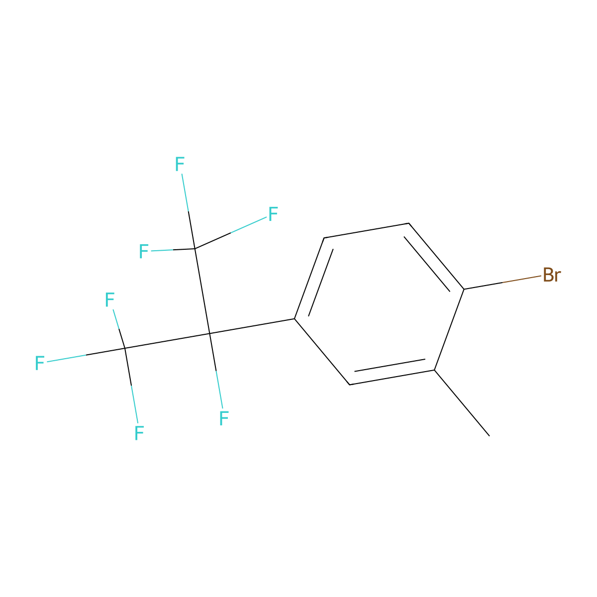 1-Bromo-4-(1,1,1,2,3,3,3-heptafluoropropan-2-yl)-2-methylbenzene molecular structure, CAS 353272-53-4