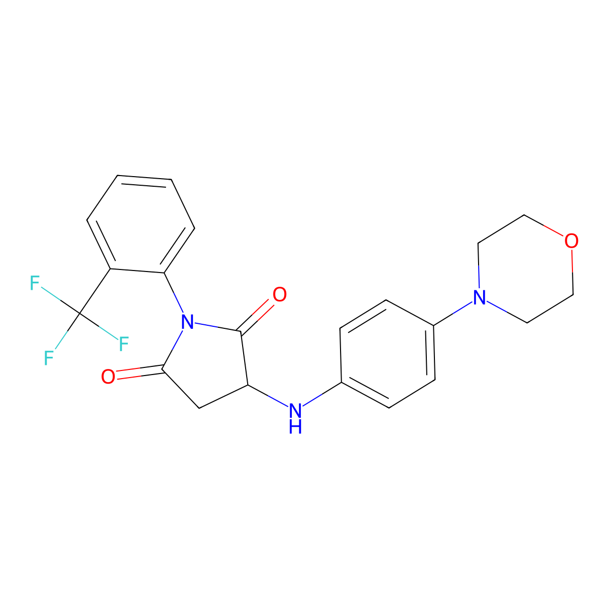 3-{[4-(Morpholin-4-yl)phenyl]amino}-1-[2-(trifluoromethyl)phenyl]pyrrolidine-2,5-dione molecular structure, CAS 353273-73-1